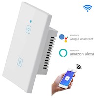 Interruptor de Pared Inteligente con Panel de Vidrio Templado de 2 Bandas WiFi