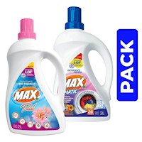 Pack Detergente Líquido Max 2 Lt + Suavizante Libre Enjuague Floral Max 2 Lt