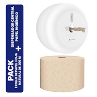 Dispensador Flujo Central + 1 Carga de papel Familia Tork Natural