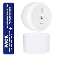 Dispensador Flujo Central + 1 Carga de papel Familia Tork Blanco