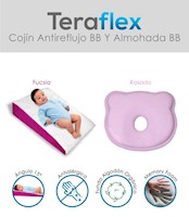 COJIN ANTIREFLUJO + ALMOHADA ANTICABEZA PLANA BEBÉ ROSADO  TERAFLEX