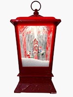 Farol Navideño Musical Con Luces Y Caída De Nieve