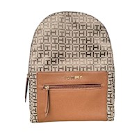 Tommy Hilfiger Mochila Mujer Monogram Beige Bolsillo Exterior