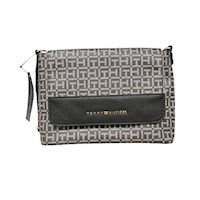 Tommy Hilfiger Cartera Negra Monogram Gris Black Patch