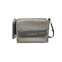 Cartera Tommy Hilfiger Negra Monogram Gris