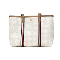 Cartera Tommy Hilfiger Blanco Monogram Beige