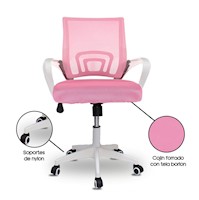 SILLA DE OFICINA ERGOCLASS ADARA ROSA ERGONÓMICA - OPERATIVA