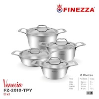 Juego De Ollas De 8 Piezas Finezza De Acero Inoxidable Fz-2010Tpy