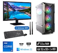 PC Completa Intel Ci7-13600 13va Gen 32GB Ram 512GB SSD 1TB HDD WIFI + CABLE DE RED + Led 24