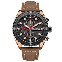 Reloj Megir Hombre Cuero Marrón MEG-81