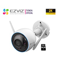 Camara Seguridad Ezviz Cs-H3 3Mp 2K Vision Nocturna Color + SD 256GB
