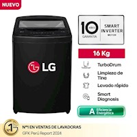 Lavadora LG Carga Superior 16KG WT16OBV Negro
