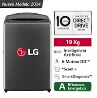 Lavadora LG AI DD 19KG WT19BV6T Negro Claro