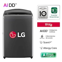 Lavadora LG 19KG AI DD Inteligencia Artificial WT19BV6T Negro Claro