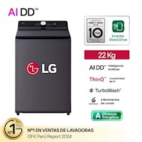Lavadora LG AI DD Inteligencia Artificial 22KG WT22EGTX Negro
