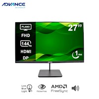 Monitor Advance ADV-2755S 27" FHD IPS 144Hz 1ms HDMI DP Audio Out Negro