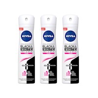 NIVEA Deo Invisible B&W Fem - Clear Spray 150ML (x3)