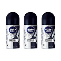 NIVEA Deo Invisible B&W Male - Power Roll On 50ML (x3)