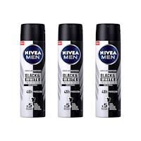 NIVEA Deo Invisible B&W Male - Power  Spray 150ML (x3)