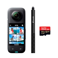Insta360 X3 + Selfie Stick 114CM + Memoria 64GB Extreme Pro