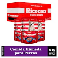 Pack x15 Comida Húmeda de Cachorro Ricocan Cordero 100gr