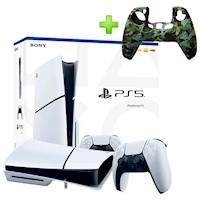 Pack Consola PS5 Slim Lector + Funda para Mando PS5 Verde Camuflado