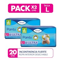 Pañal Tena Pants Ultra Large 20 UN Pack x2