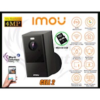 Cámara Seguridad Wi-Fi IMOU Inalámbrico CELL 2 4MP Batería + SD 32GB