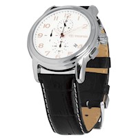 Reloj para caballero acuático correa de piel Truper