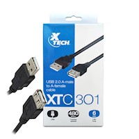 Cable USB 2.0 XTECH XTC-301 Macho A Hembra 1.8 M De Largo