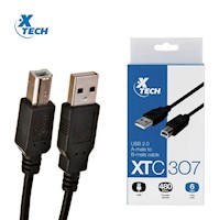 Cable XTECH XTC-307 USB-A Macho 2.0 A USB-B 480MBPS