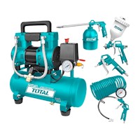 Compresora silenciosa 6 litros + Kit compresor 5 piezas Total
