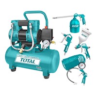 Compresora silenciosa 15 litros + kit compresor 5 piezas Total