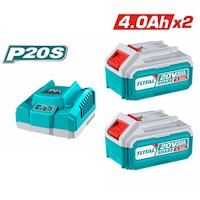 Combo bateria 2 x 4.0 AH li-ion + cargador 20V Total