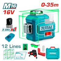 Nivel Láser 3D Verde Industrial Total TLL301201 16V 1Bat x 2Ah 12 Líneas 35m