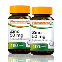 Zimc 50Mg Pharmatech 100 Tabletas Pack X2
