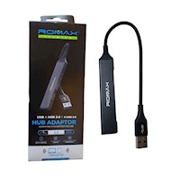 Adaptador Hub USB ROMAX 4 EN 1