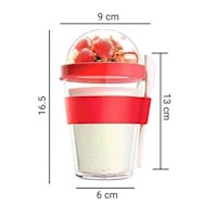 Vaso Para Yogurt Cereal Y Frutas Con Cuchara