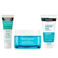 Combo Neutrogena Limpiador + Hidratante + Protector Fps70