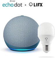 Nuevo Echo Dot (4th Gen) - Azul - paquete con LIFX Foco inteligente (Wi-Fi)