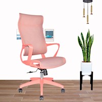 Silla de Oficina Giratorio Rigs Presidente Malla Rosa Ofideas