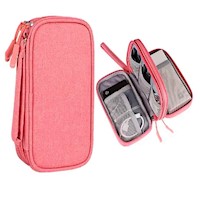 Estuche Organizador Documentos Electrónicos de Viaje Impermeable Rosado