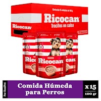 Pack x15 Comida Húmeda de Cachorro Ricocan Pollo 100gr