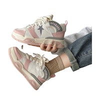 Zapatillas Pic Runner 20227-1 talla 38US crema con rosado para mujer