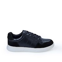 Zapatilla  Casual JOSE-2535 Negro Rabbit Cuero