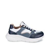 Zapatilla Casual REC-2403 Blan/Azul Viale Cuero