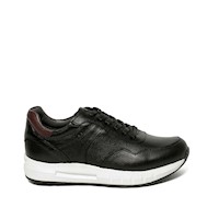 Zapatilla Casual JOSE-2519 Negro Rabbit Cuero