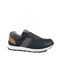 Zapatilla Casual ANDY-030 Azul Rabbit Cuero
