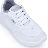 Zapatilla Escolar Casual ALEX-053 K Blanco Rabbit Cuero