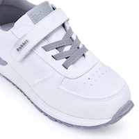 Zapatilla Escolar Unisex Casual ANDREI-025 K Blanco Rabbit Cuero